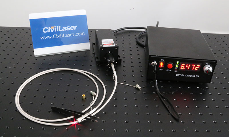 dpss laser coupled optic fiber